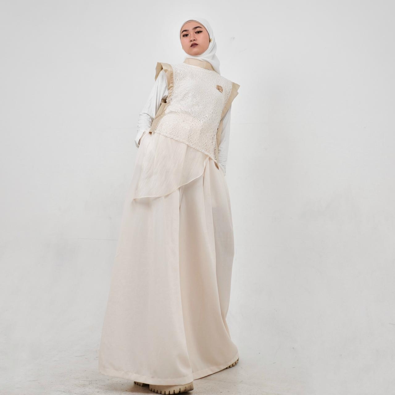 BELYANZA - Brucia Outer Vest Brukat Premium Ivory Cream
