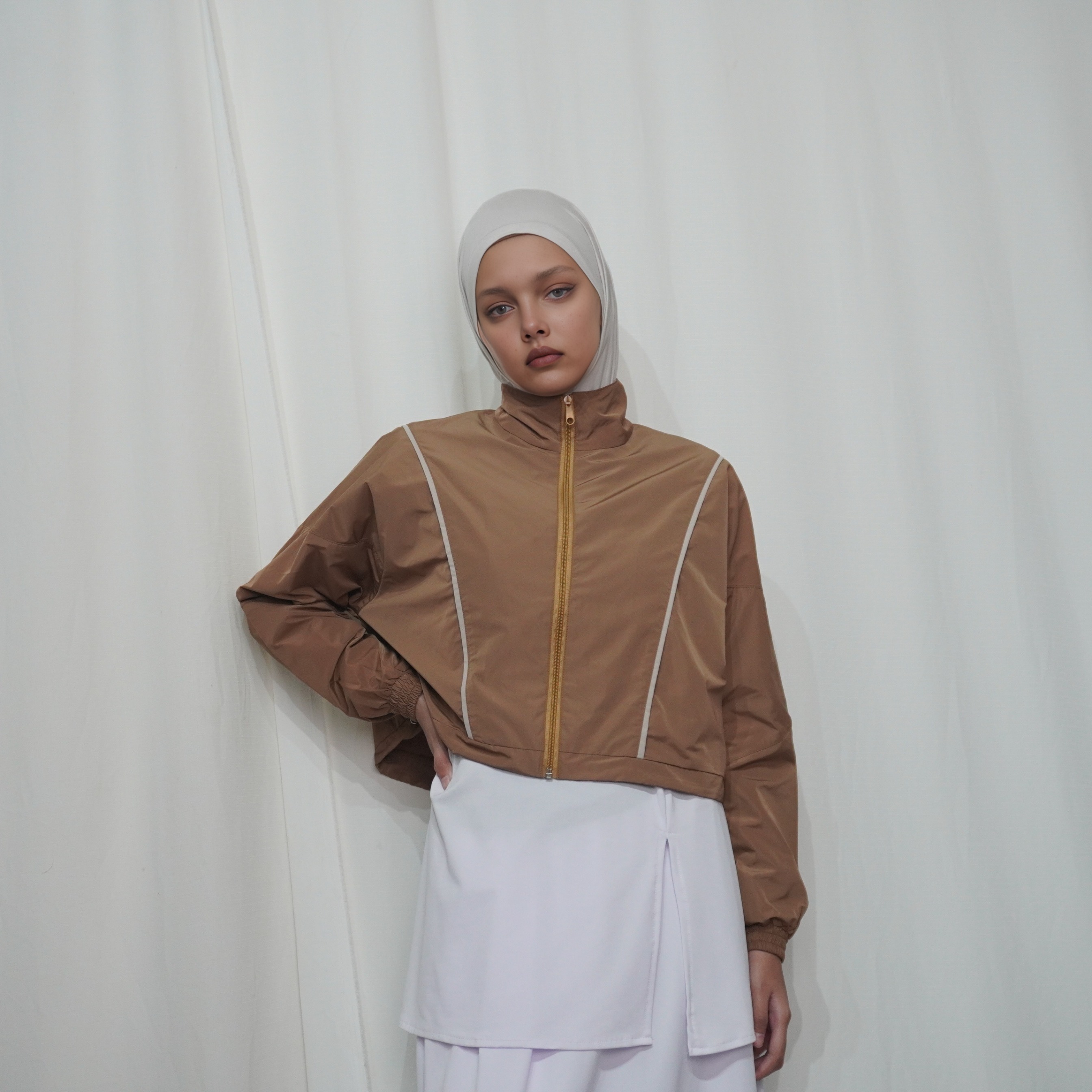 BELYANZA ACTIVE - Cropy Jacket Sport Choco Caramel Dryfit Premium High Quality