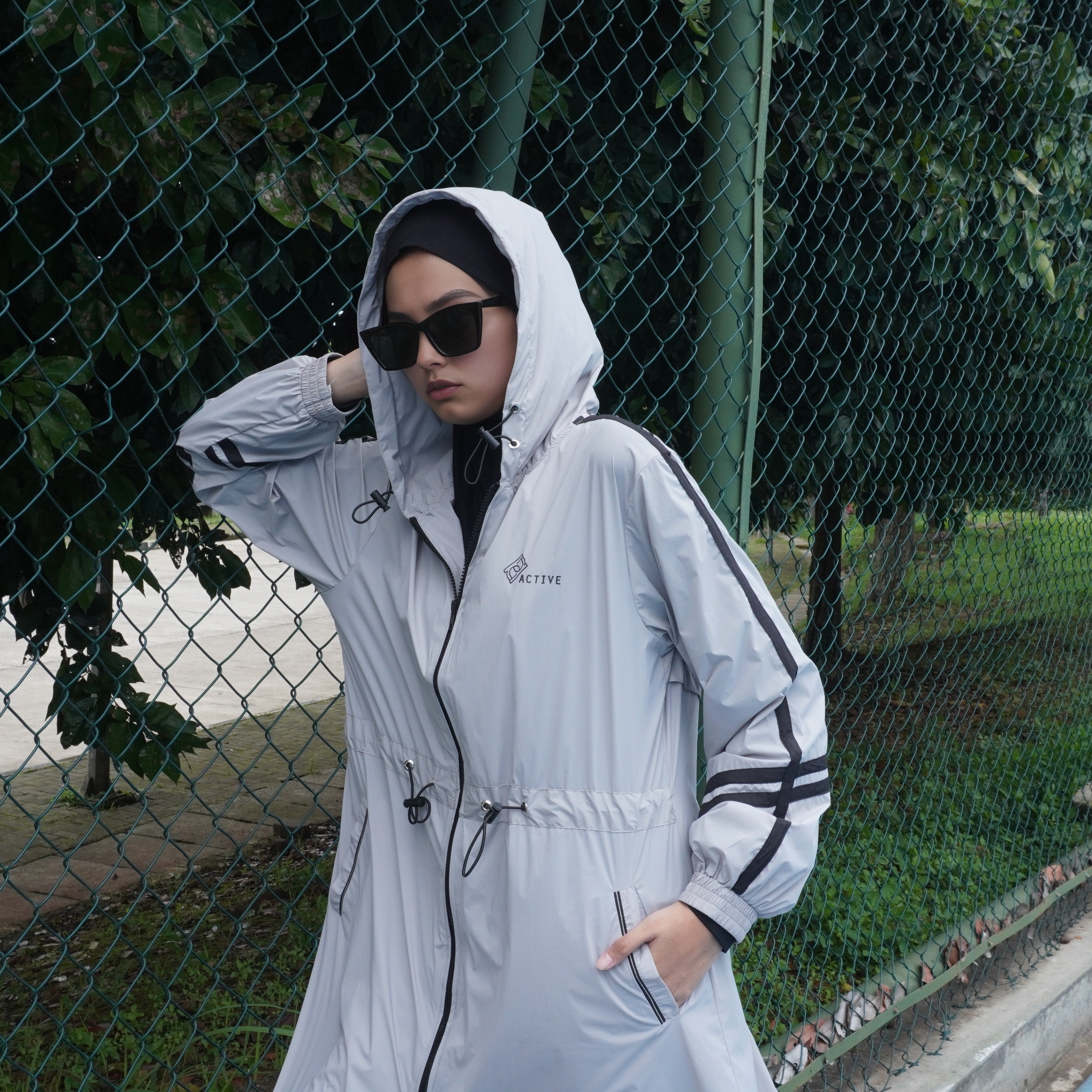 BELYANZA ACTIVE - Uta Long Jacket Pants Dryfit Antibacterial Women Grey Blue for Padel Running Tennis