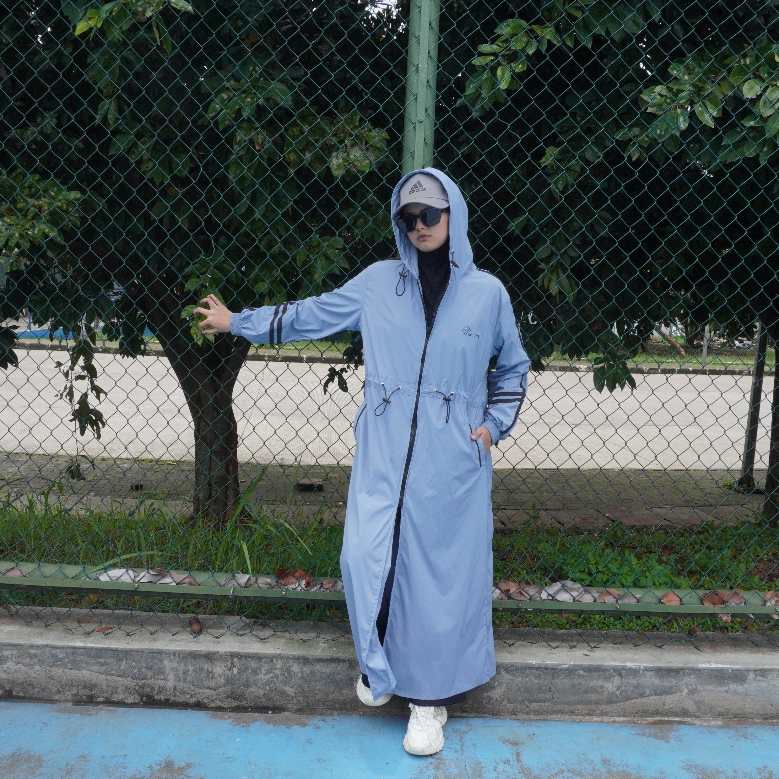 BELYANZA ACTIVE - Uta Long Jacket Pants Dryfit Antibacterial Women Grey Blue for Padel Running Tennis
