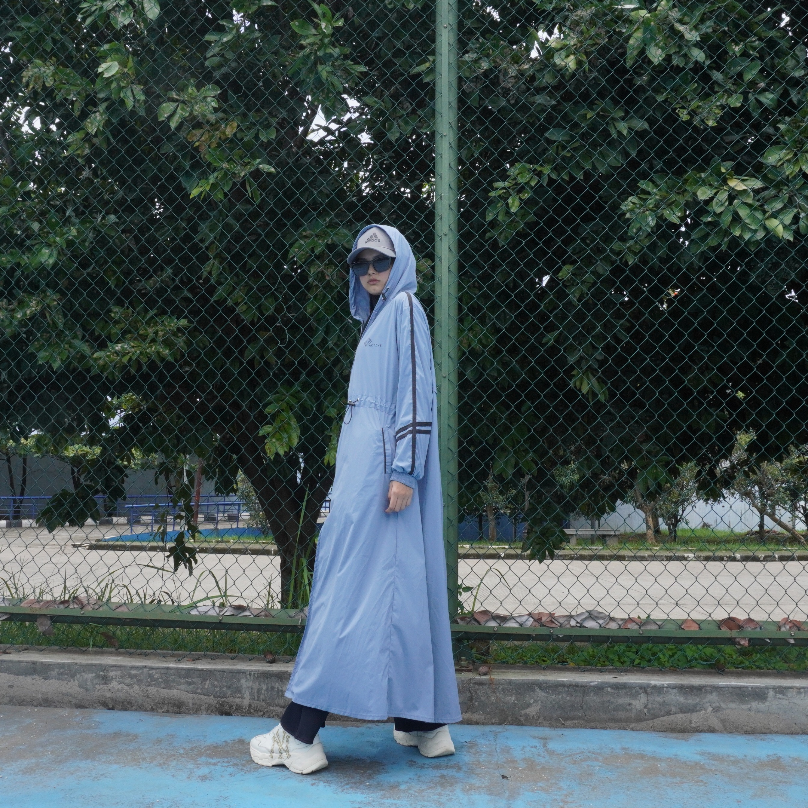 BELYANZA ACTIVE - Uta Long Jacket Pants Dryfit Antibacterial Women Grey Blue for Padel Running Tennis