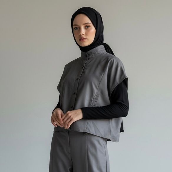 BELYANZA - Khafa Crop Top Outer Grey