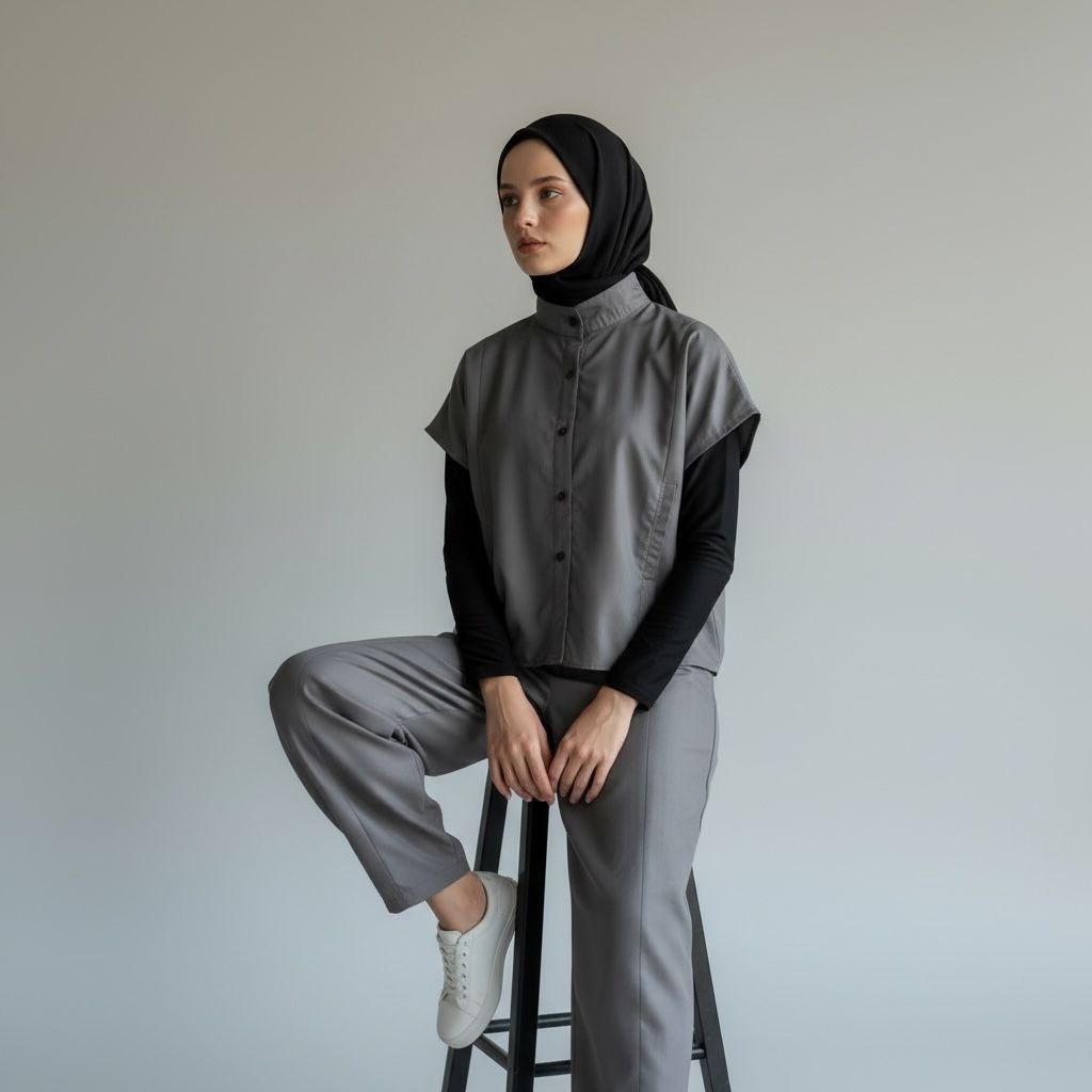 BELYANZA - Khafa Crop Top Outer Grey
