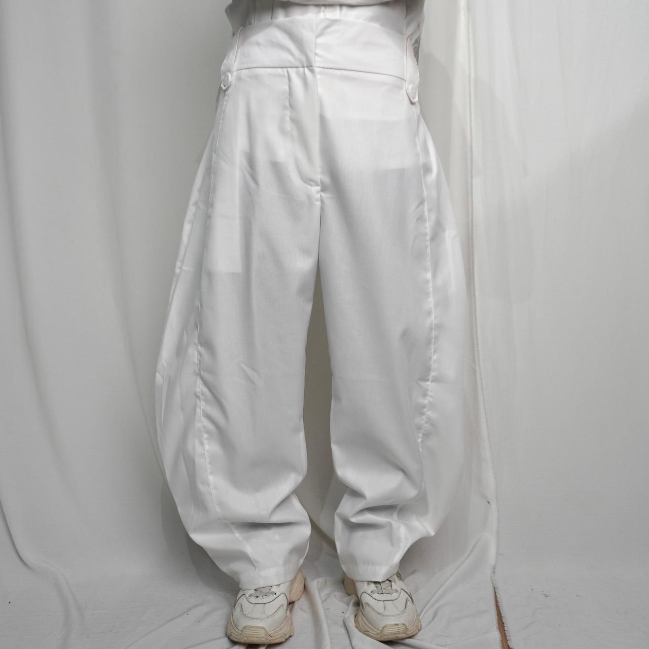 BELYANZA - Khafa Barrel Pants Grey White Basic