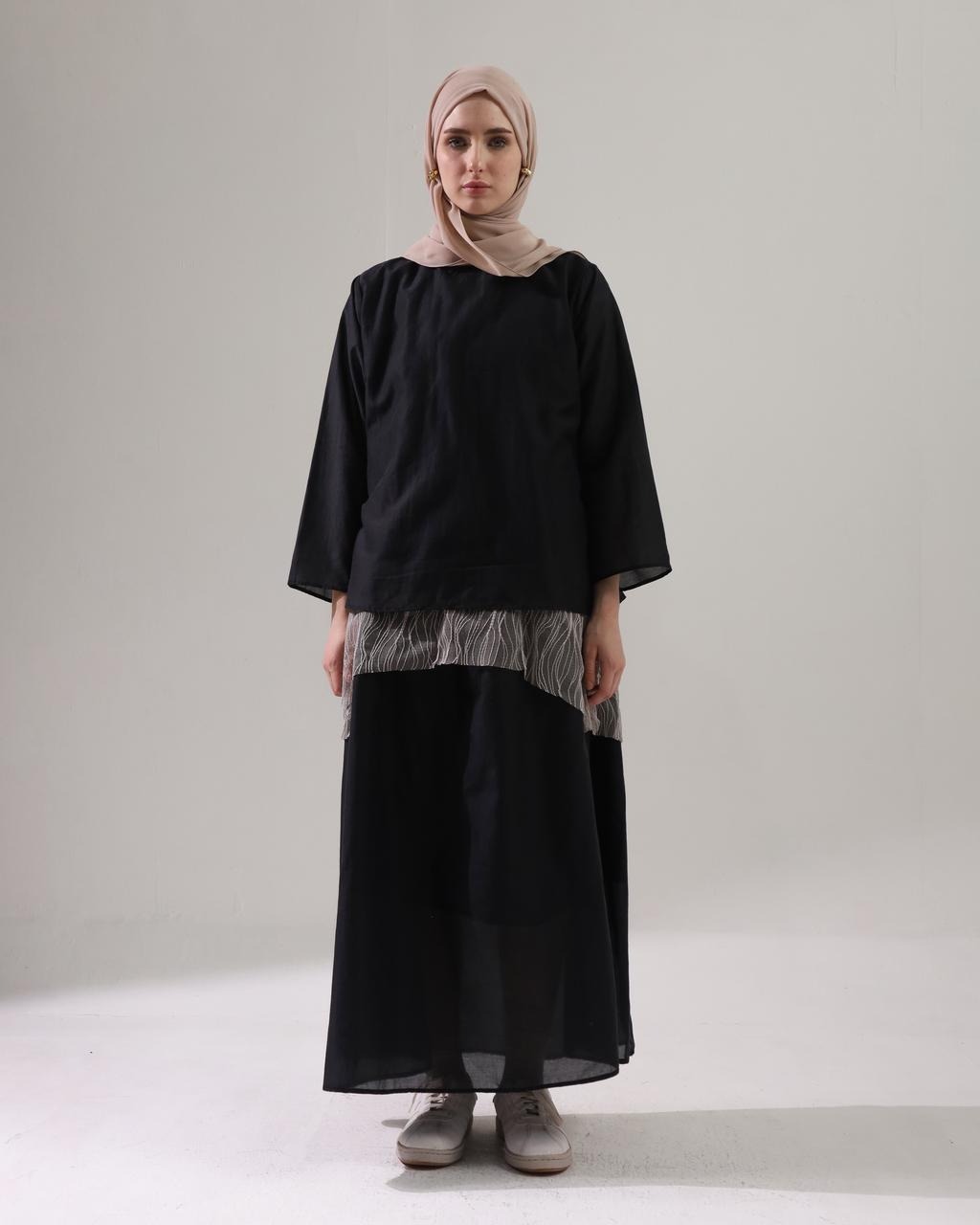 BELYANZA - Locia One Set Atasan Skirt Basic Black