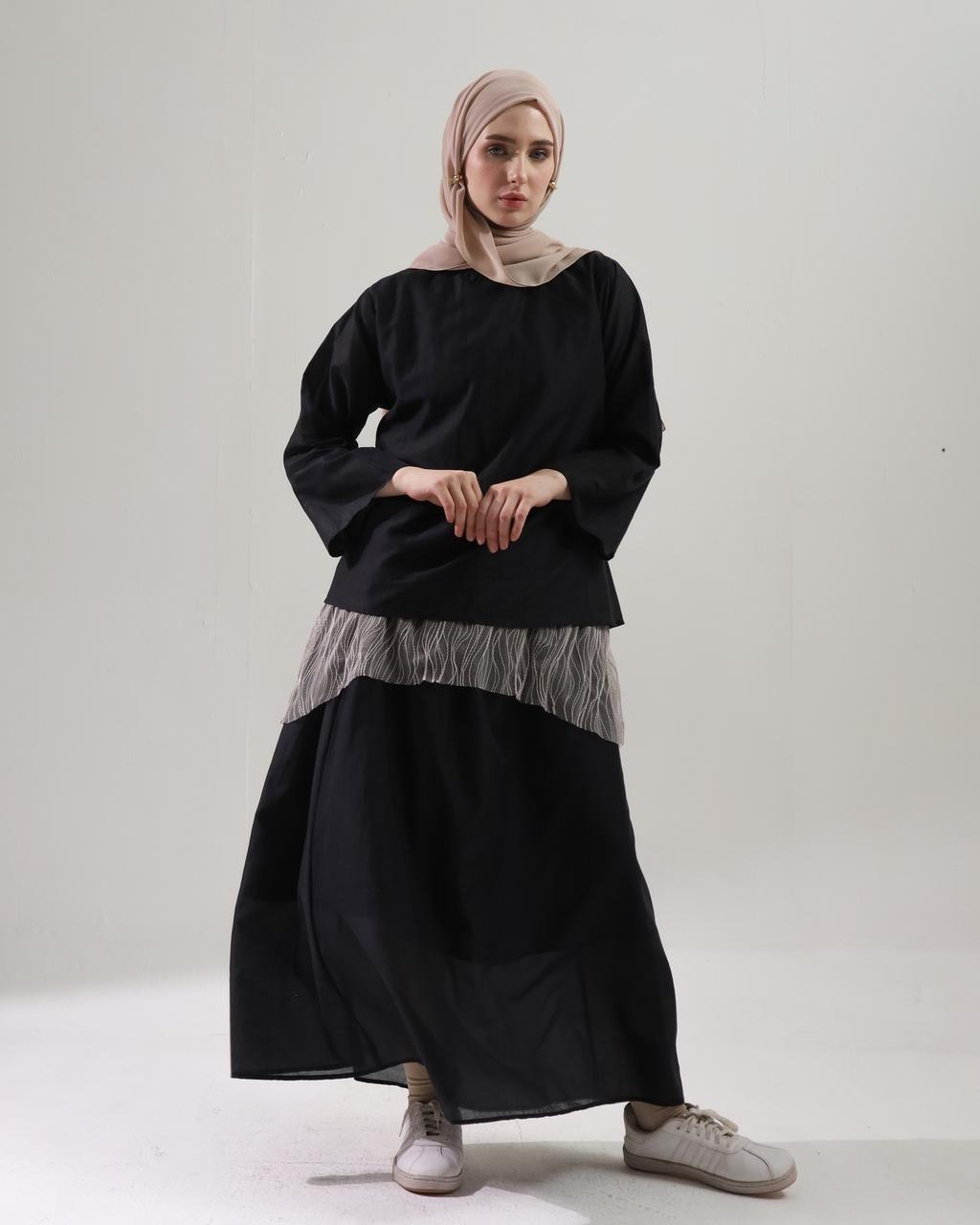 BELYANZA - Locia One Set Atasan Skirt Basic Black