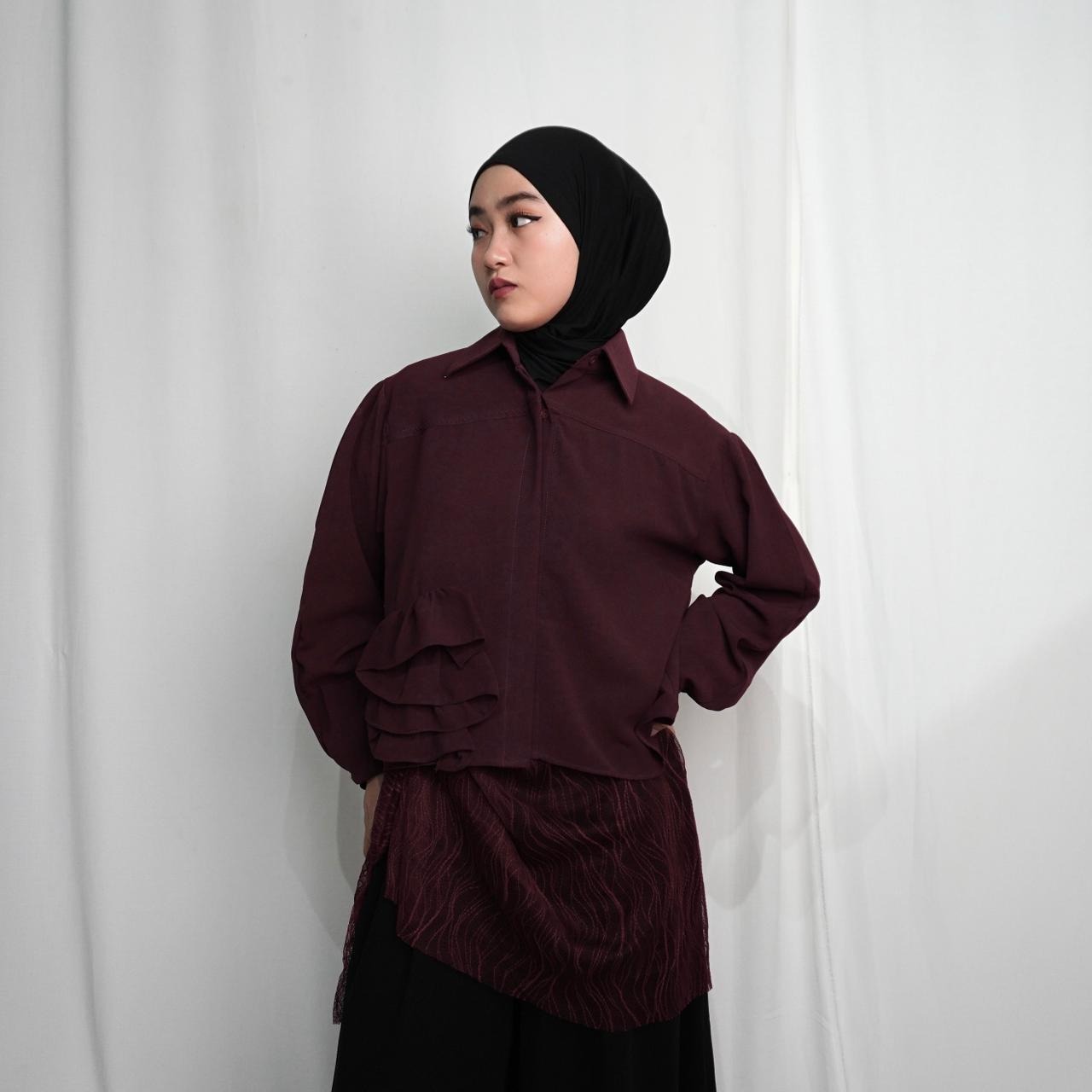 BELYANZA - Veila Crop Top Burgundy