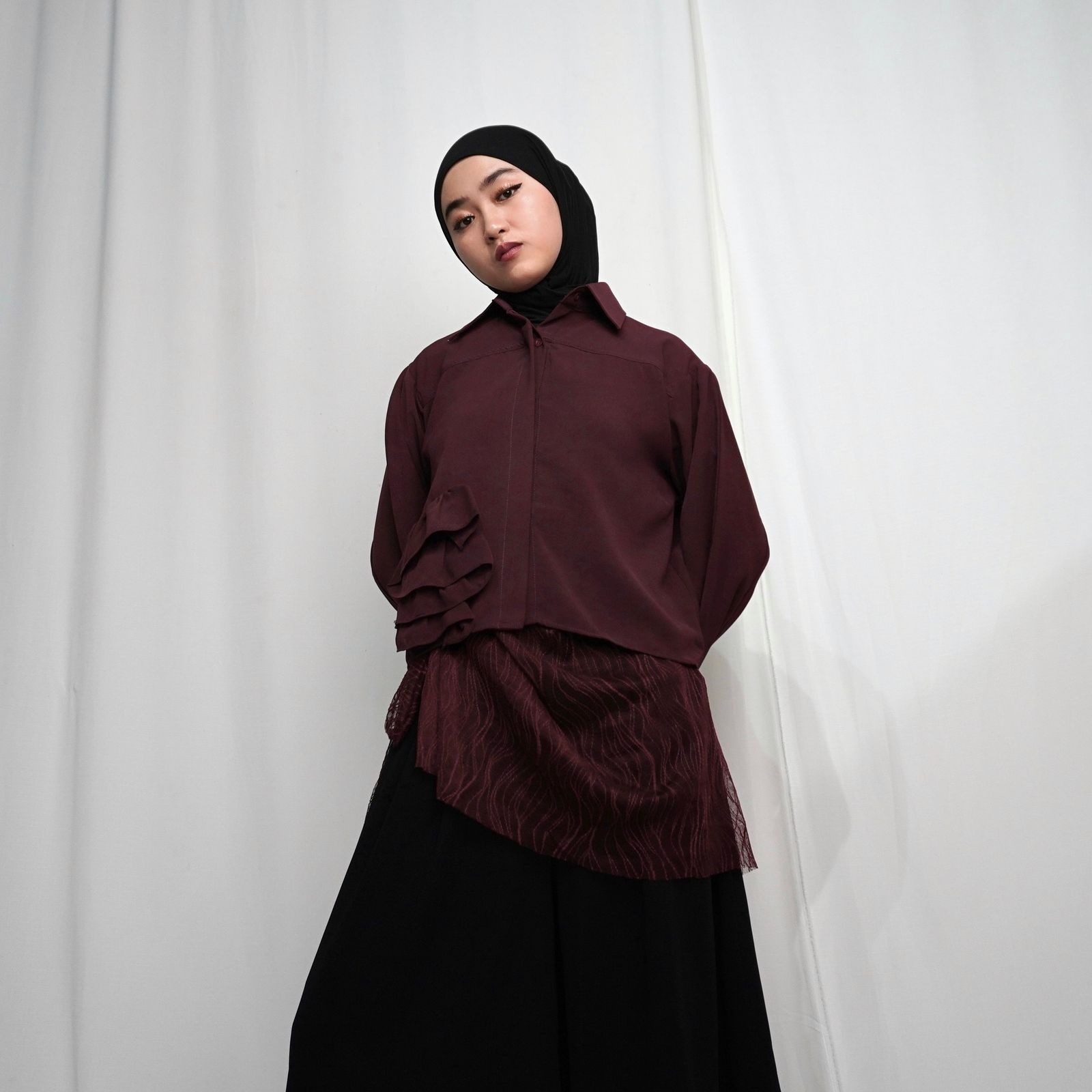 BELYANZA - Veila Crop Top Burgundy
