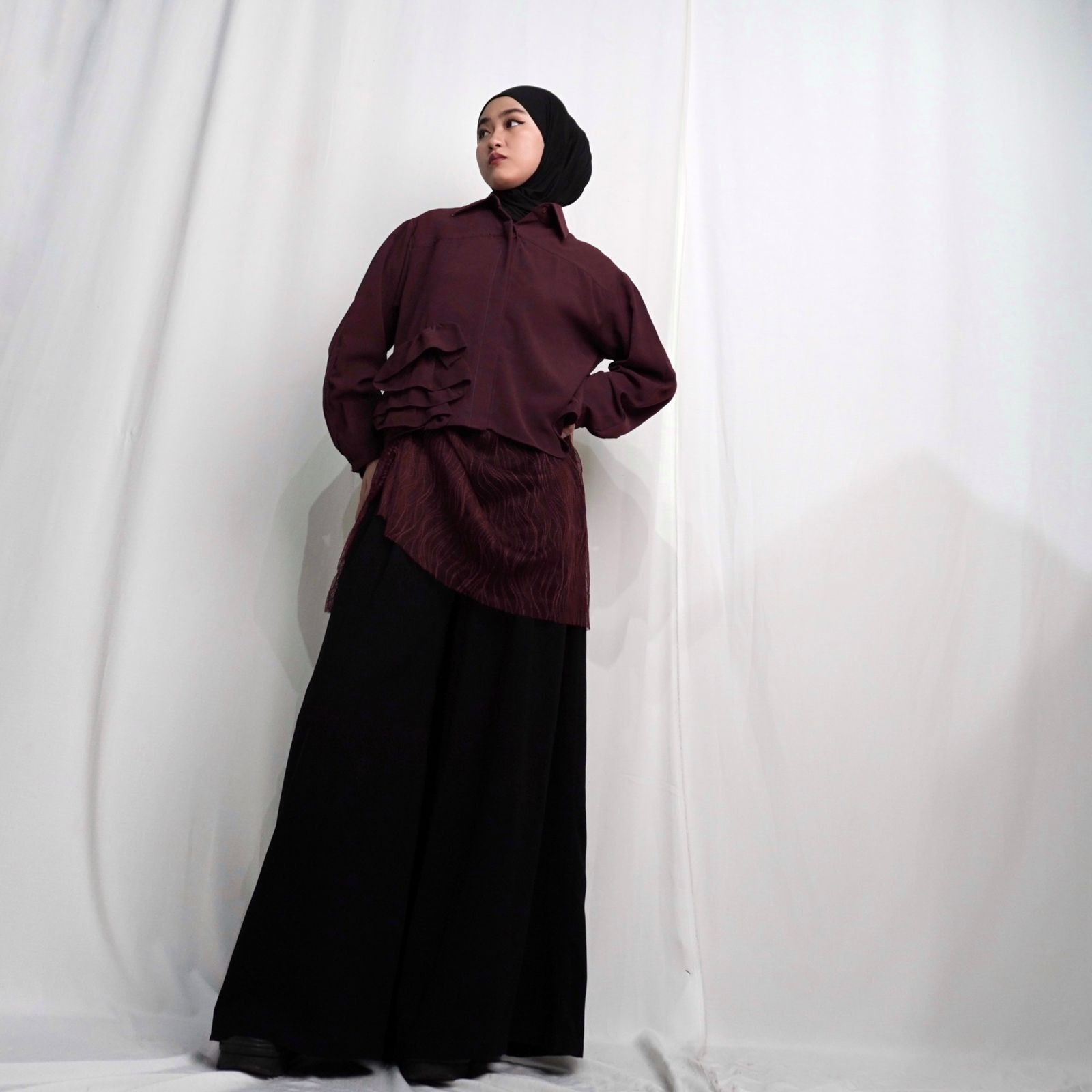 BELYANZA - Veila Crop Top Burgundy