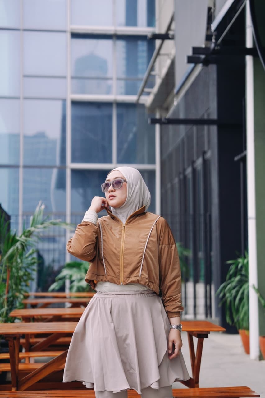 BELYANZA ACTIVE - Cropy Jacket Sport Choco Caramel Dryfit Premium High Quality