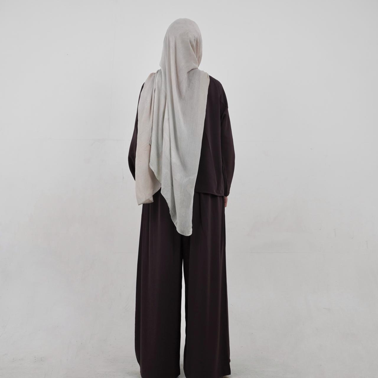 BELYANZA - Zava One Set Atasan Pants Kulot Palazzo Dark Purple Burgundy