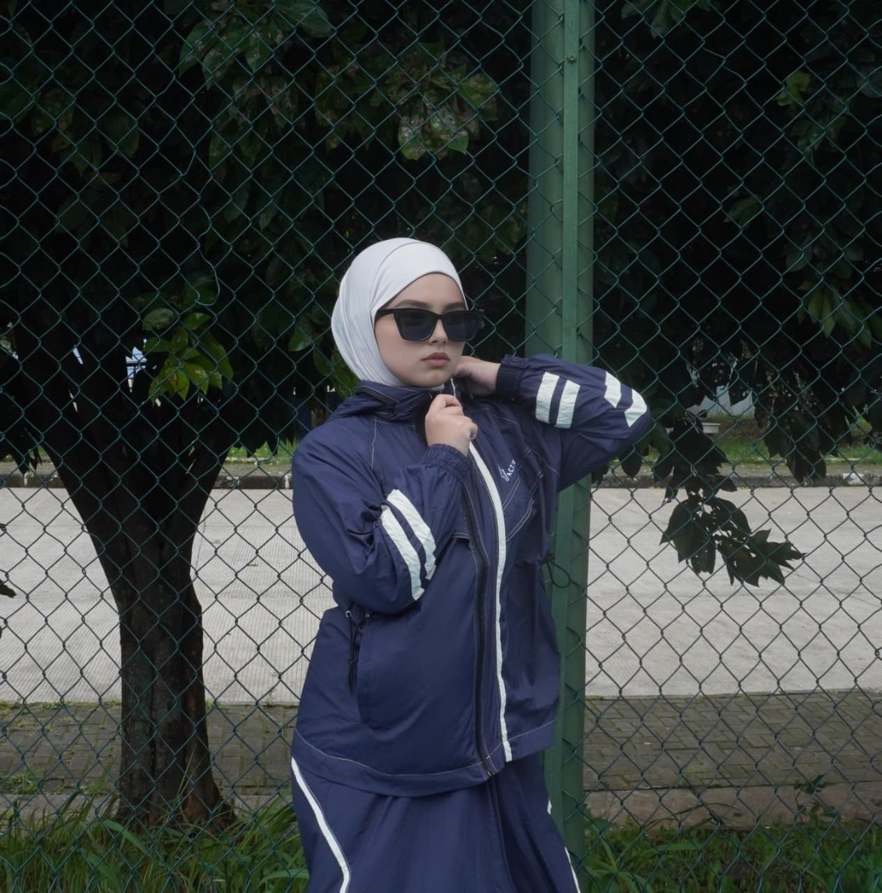 BELYANZA ACTIVE - Lixia Jacket Skirt Dryfit Antibacterial Women Navy for Padel Running Tennis
