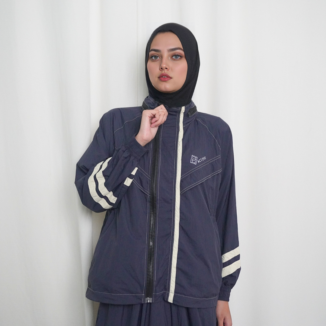 BELYANZA ACTIVE - Lixia Jacket Skirt Dryfit Antibacterial Women Navy for Padel Running Tennis