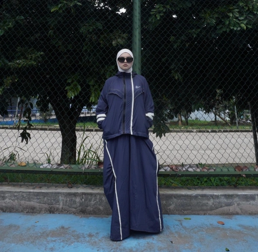 Image of BELYANZA ACTIVE - Lixia Jacket Skirt Dryfit Antibacterial Women Navy for Padel Running Tennis