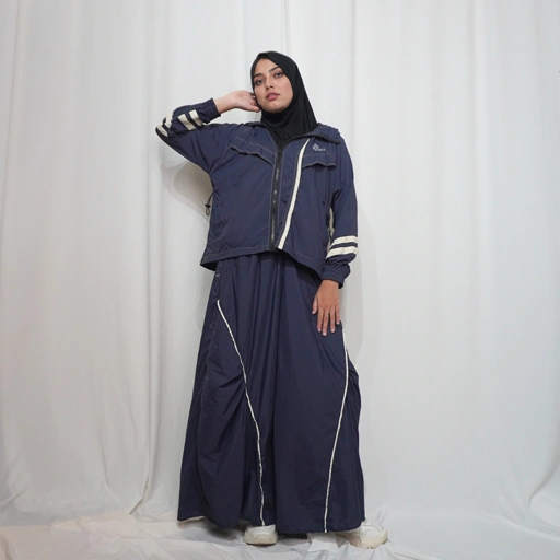 Image of BELYANZA ACTIVE - Lixia Jacket Skirt Dryfit Antibacterial Women Navy for Padel Running Tennis