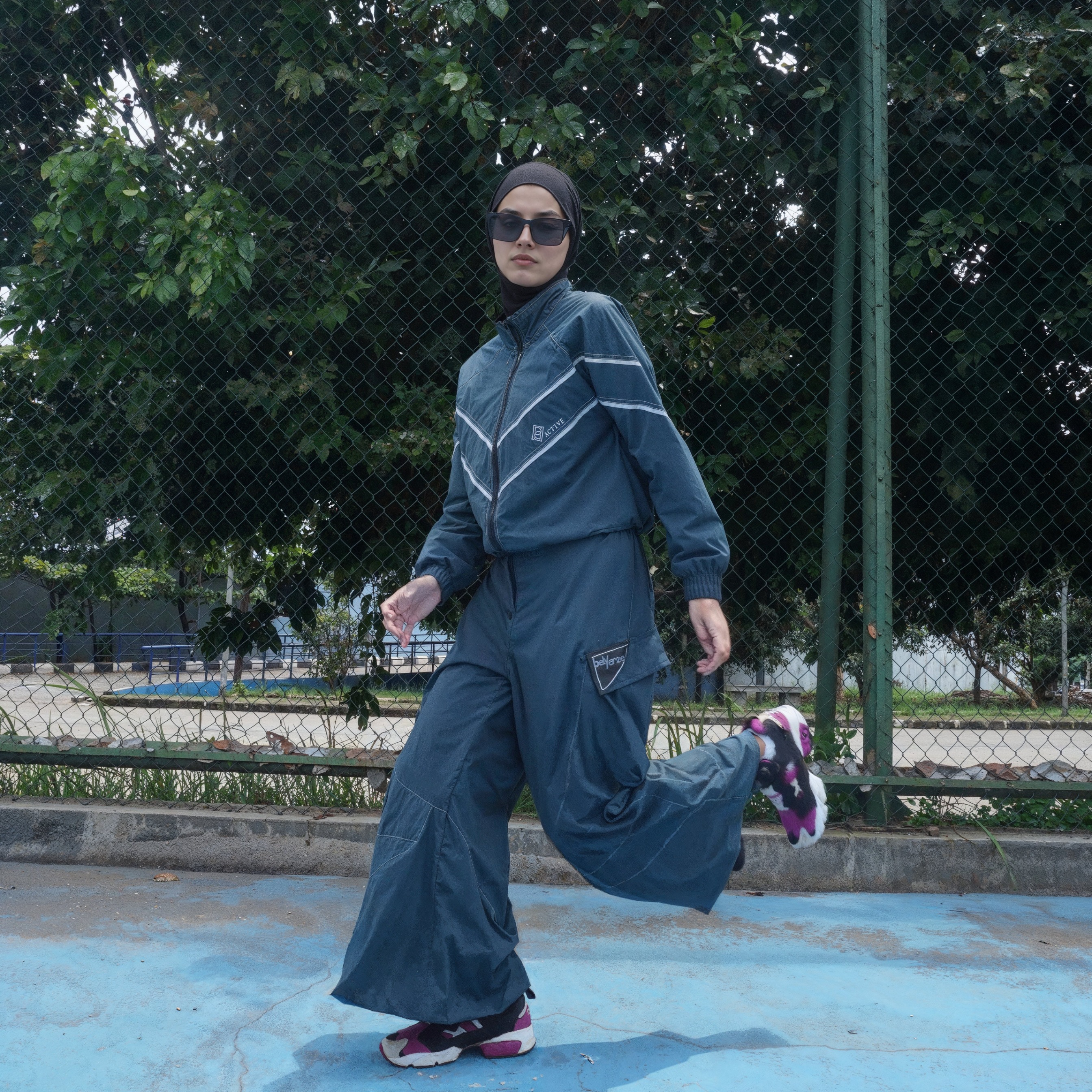 BELYANZA ACTIVE - Modlline Jacket Pants Dryfit Antibacterial Women Teal Green for Padel Running Tennis