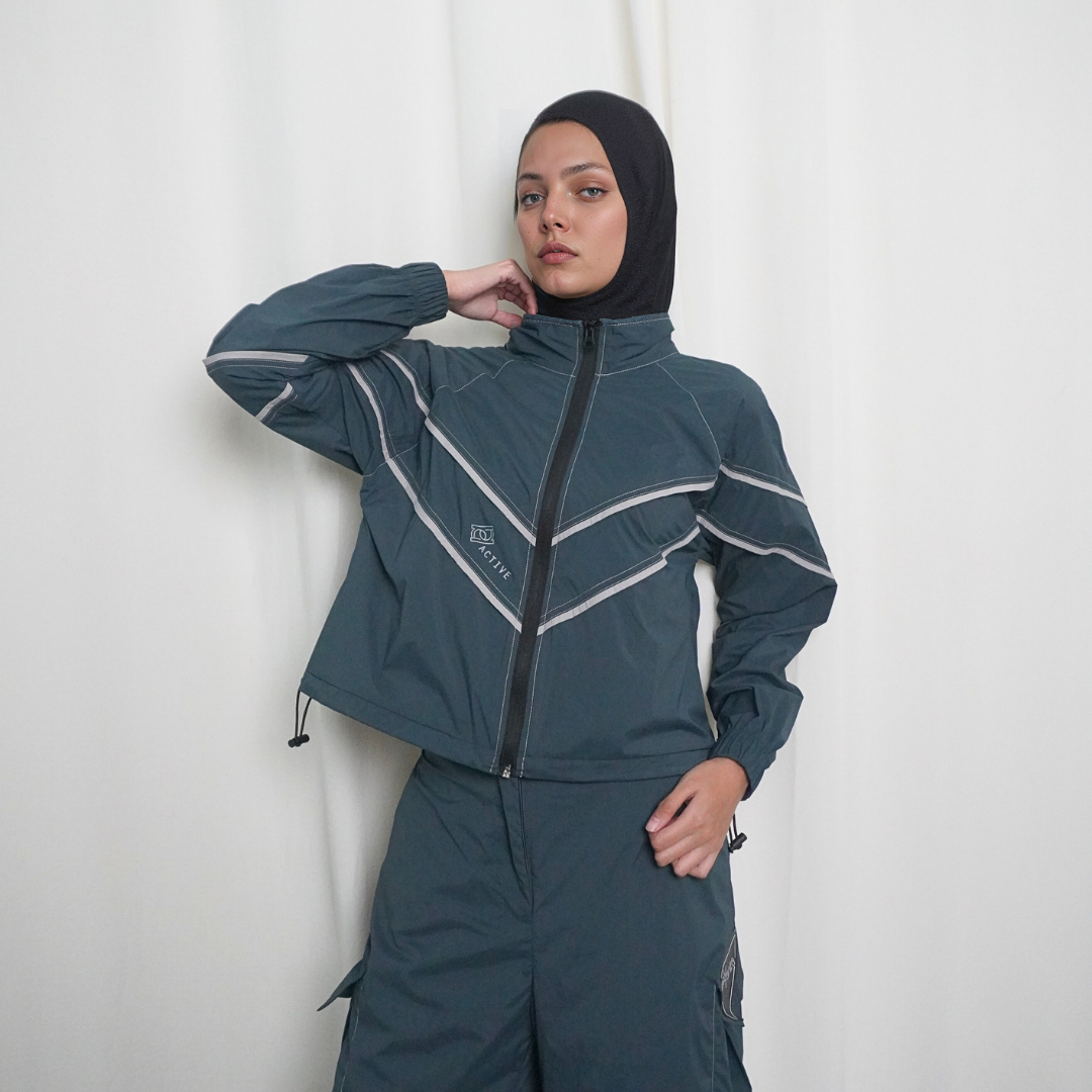 BELYANZA ACTIVE - Modlline Jacket Pants Dryfit Antibacterial Women Teal Green for Padel Running Tennis