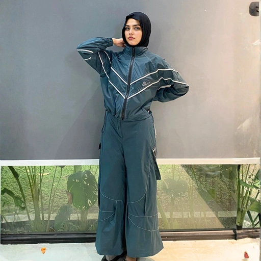 Image of BELYANZA ACTIVE - Modlline Jacket Pants Dryfit Antibacterial Women Teal Green for Padel Running Tennis