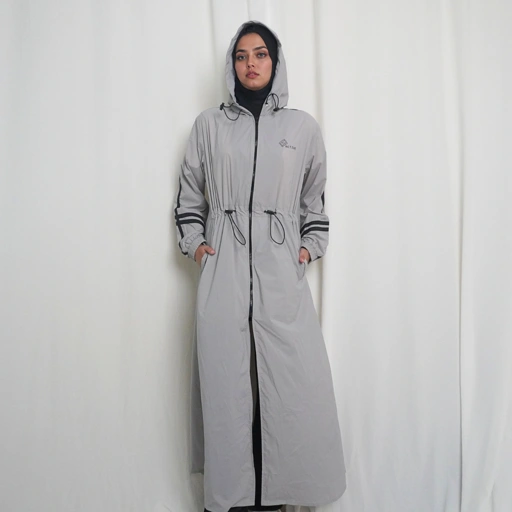 Image of BELYANZA ACTIVE - Uta Long Jacket Pants Dryfit Antibacterial Women Grey Blue for Padel Running Tennis