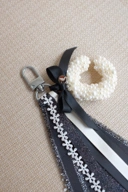 PEARL INITIAL BAG CHARM IN MONOCHROME - PO 3 Days