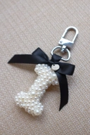 PEARL INITIAL BAG CHARM IN MONOCHROME - PO 3 Days