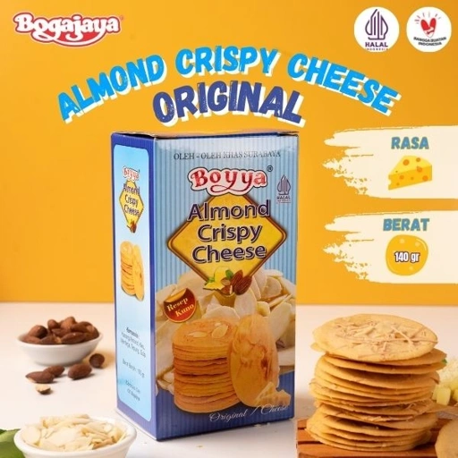 Image of ALMOND CRISPY BOYYA OLEH OLEH SURABAYA ANEKA RASA 140 GRAM (ORIGINAL/GREEN TEA/COKLAT/MOCCA)