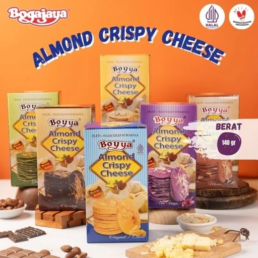 Image of ALMOND CRISPY BOYYA OLEH OLEH SURABAYA ANEKA RASA 140 GRAM (ORIGINAL/GREEN TEA/COKLAT/MOCCA)