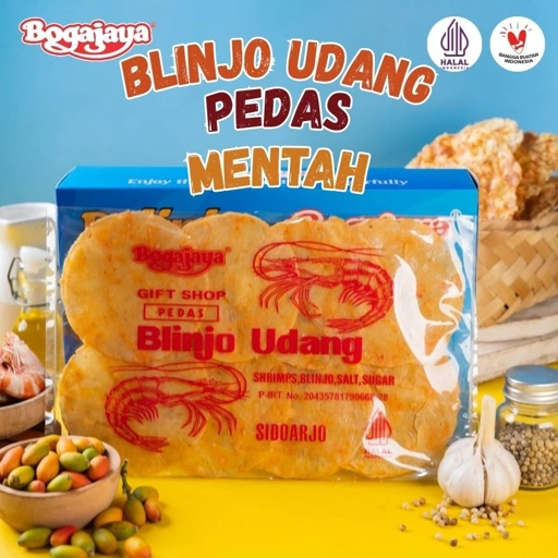 Image of BLINJO UDANG SURABAYA RASA PEDAS 110 GRAM / KERIPIK MELINJO UDANG SURABAYA MENTAH (KUALITAS EKSPOR)