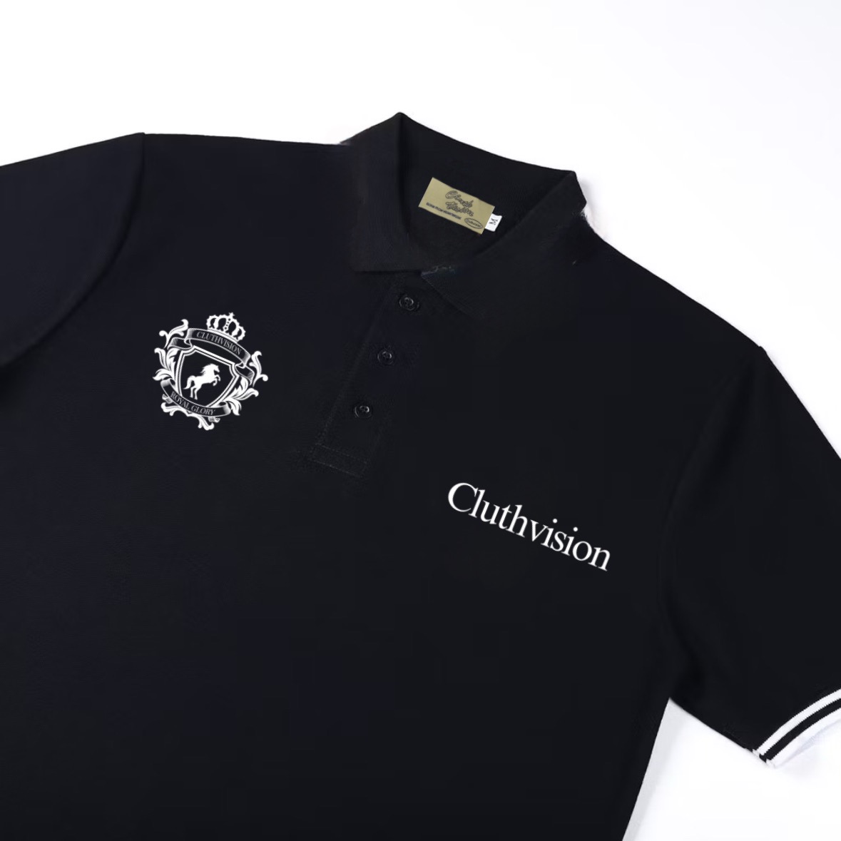 POLOSHIRT ROYAL GLORY BLACK