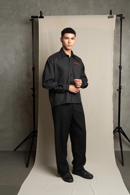 Image of LONG SHIRT BLACK CLUTHVISION