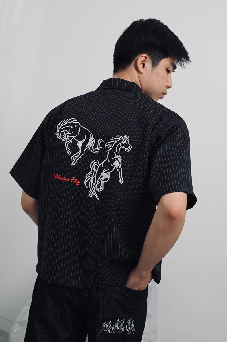 SHIRT BLACK BOXY CLUTHVISION 