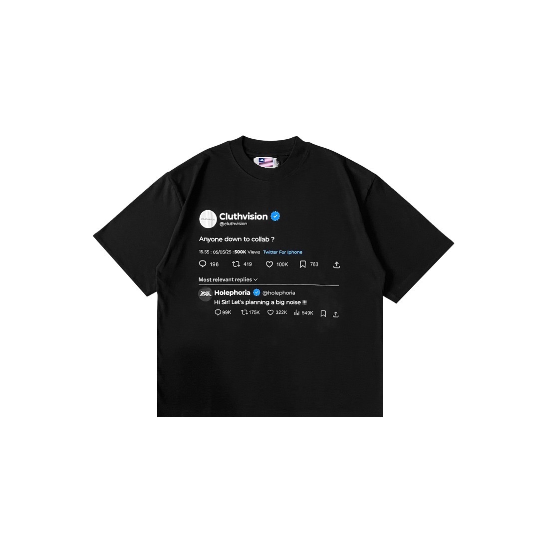 TWITTER BLACK TSHIRT HOLEVISION