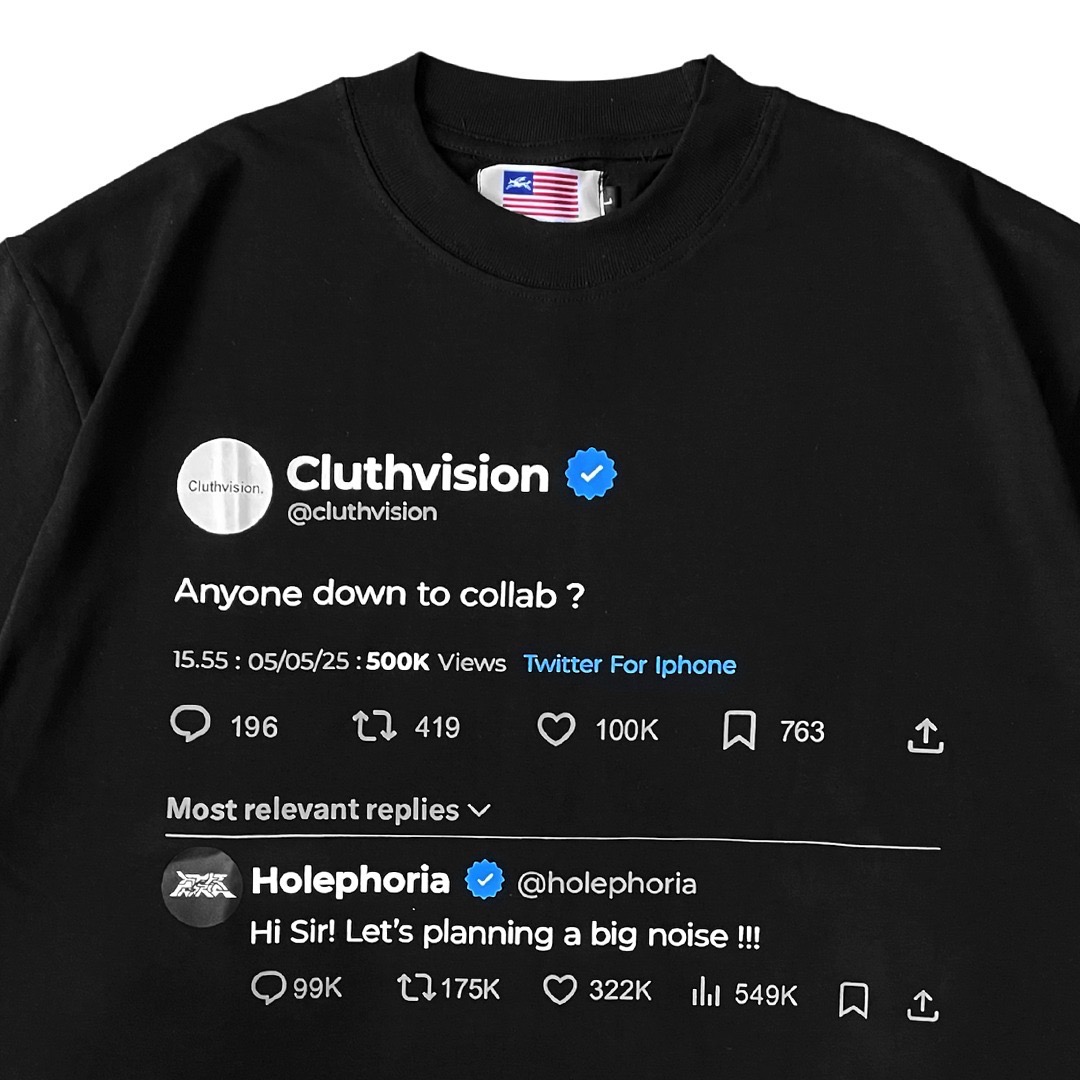 TWITTER BLACK TSHIRT HOLEVISION
