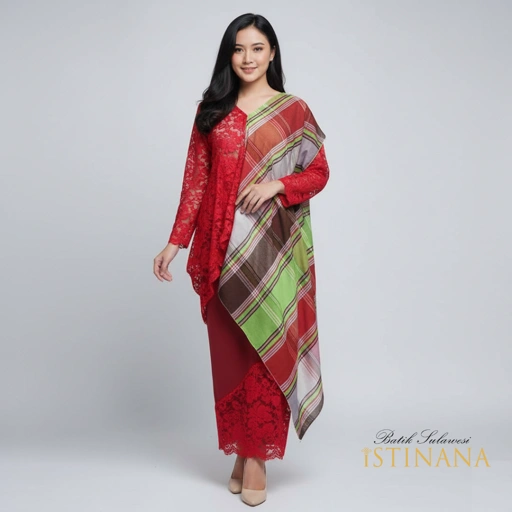 Image of Dara Set Merah Brokat