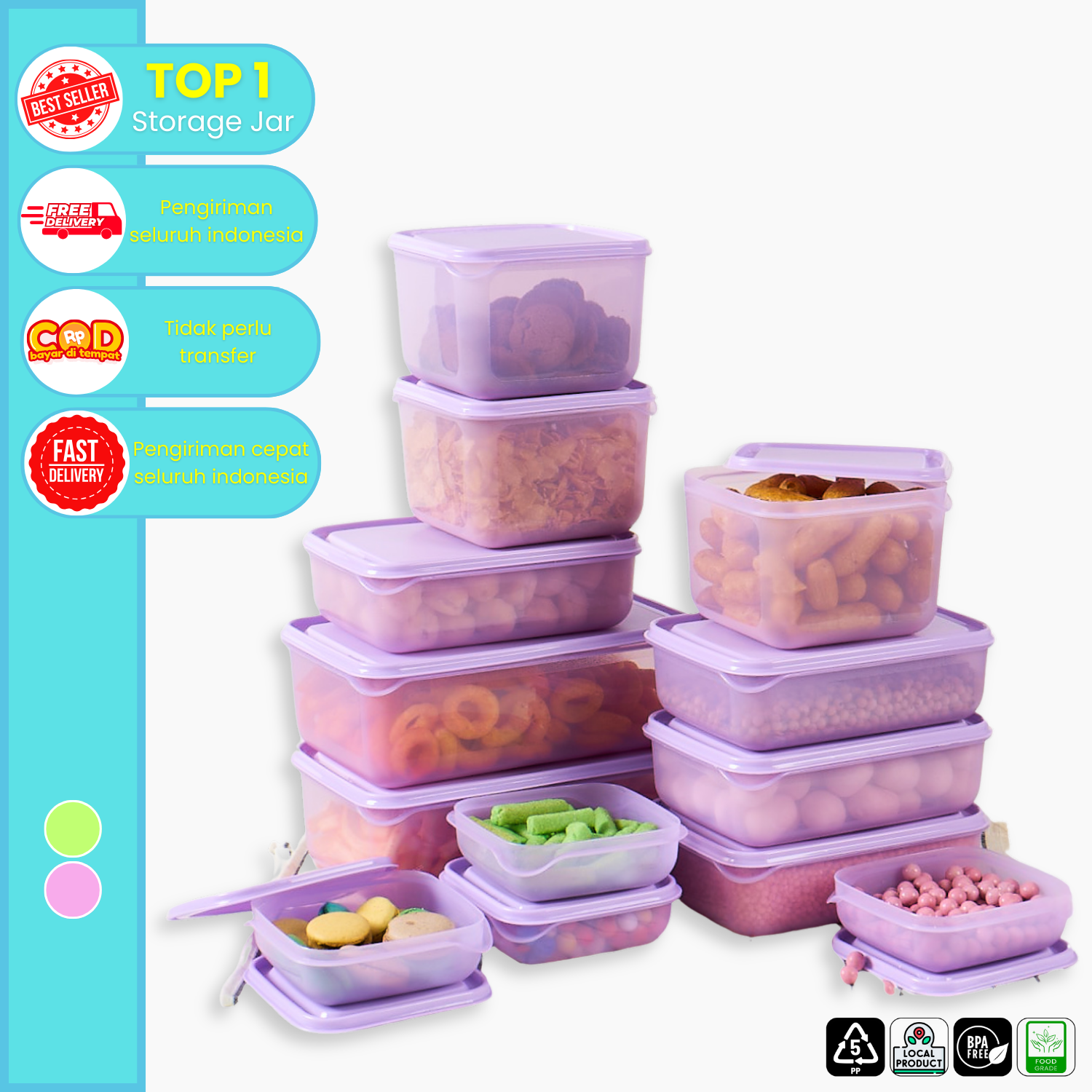 CPM Tanoshi Set Of 13 Pcs/Tempat Penyimpanan Kulkas Serbaguna