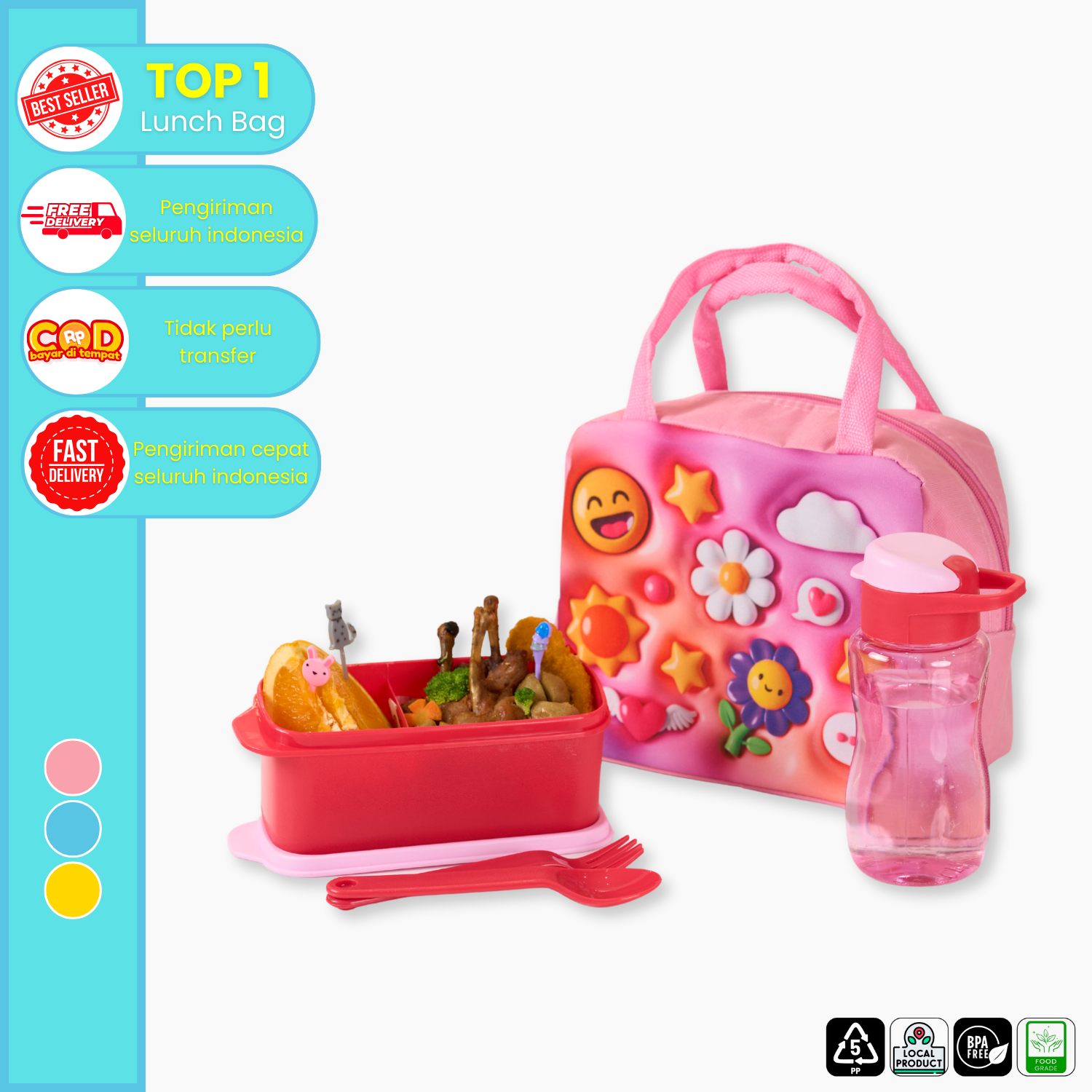 CPM Lunch Bag 3D Set Of 4 Pcs /Tas Bekal Set