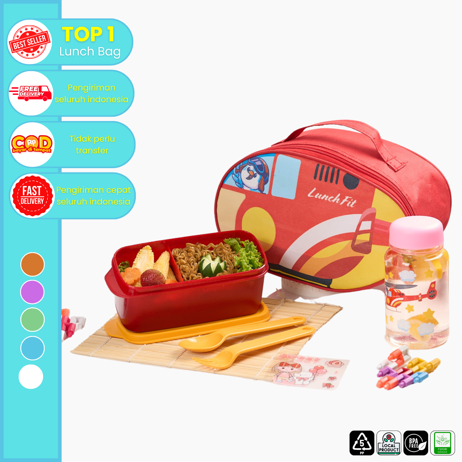 CPM Plane series lunch bag set of 4 pcs