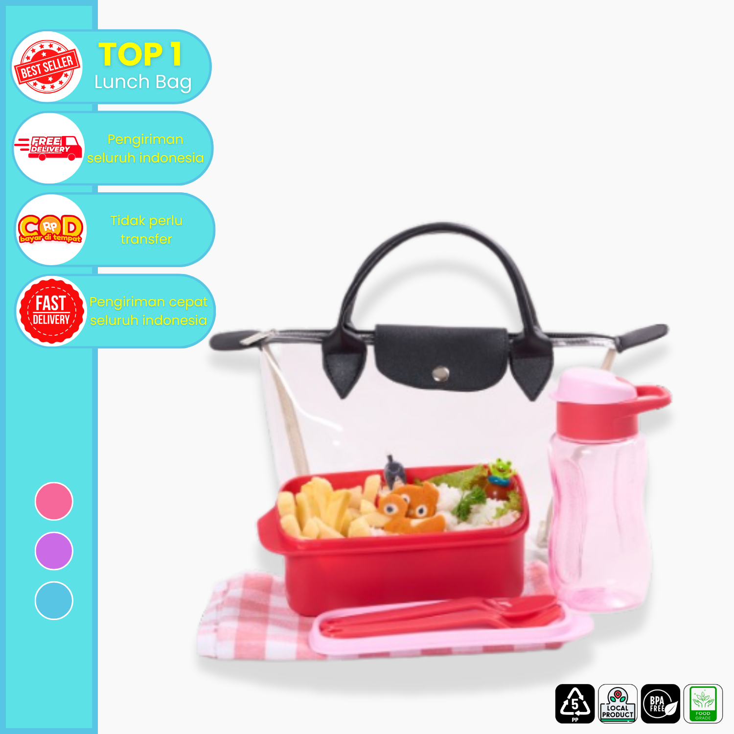 CPM Arata Lunch Bag Set Of 4 Pcs / Tas Bekal Makan Set
