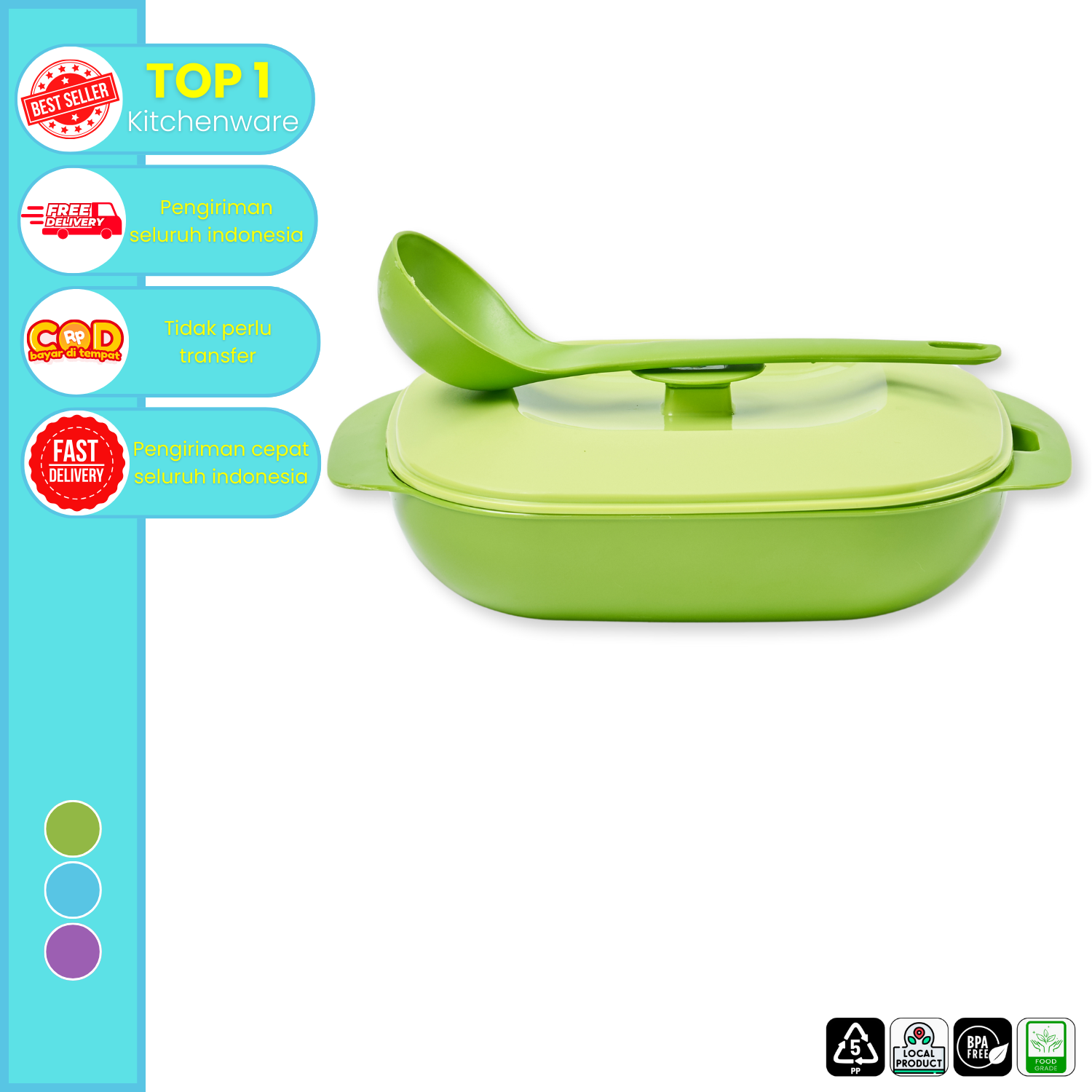 CPM Jasmine Serving Set S with Ladle/ Tempat Sayur/ Mangkok Sayur
