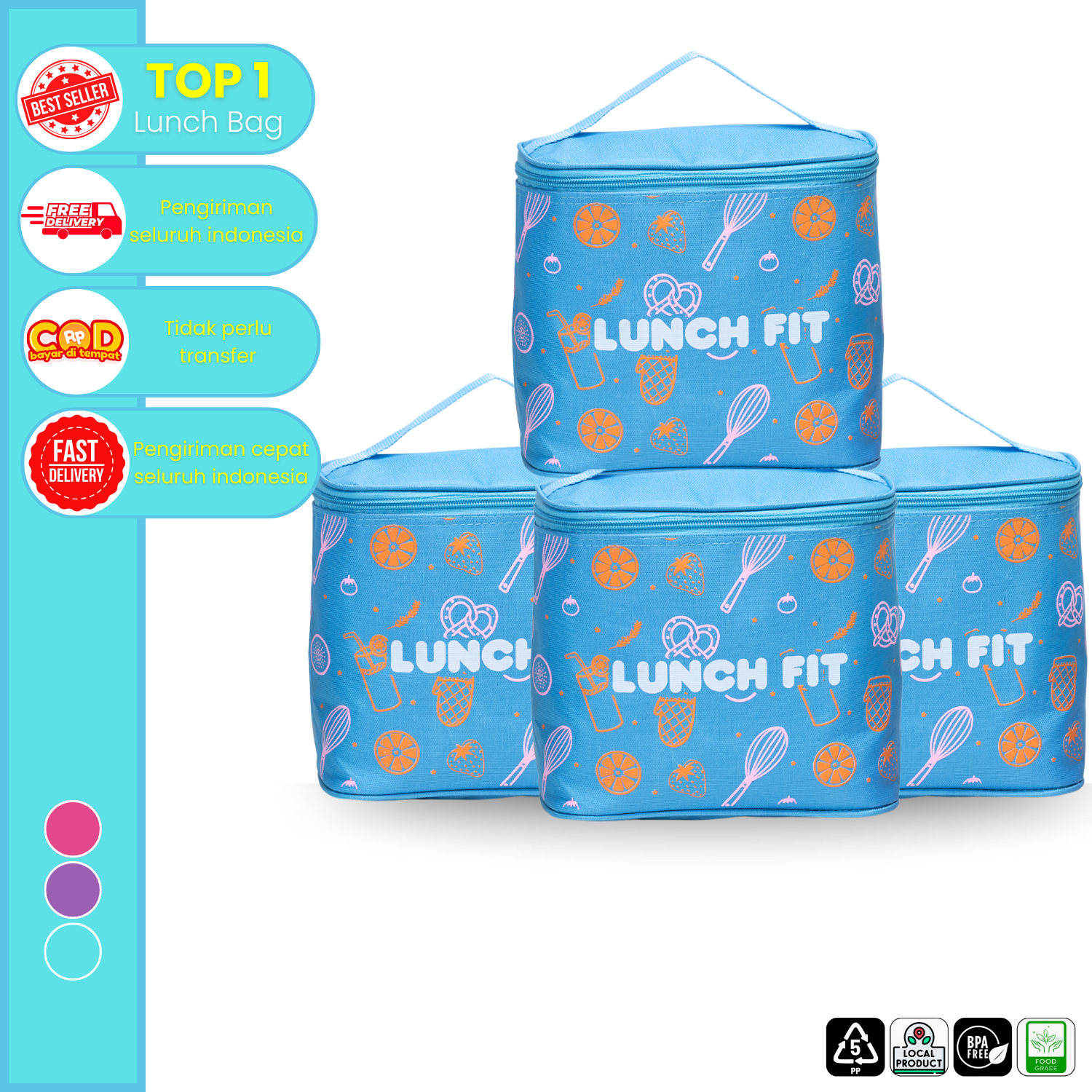 CPM Paket Usaha Jennie Lunch Bag Set Of 5 Pcs Dapat 4 Set