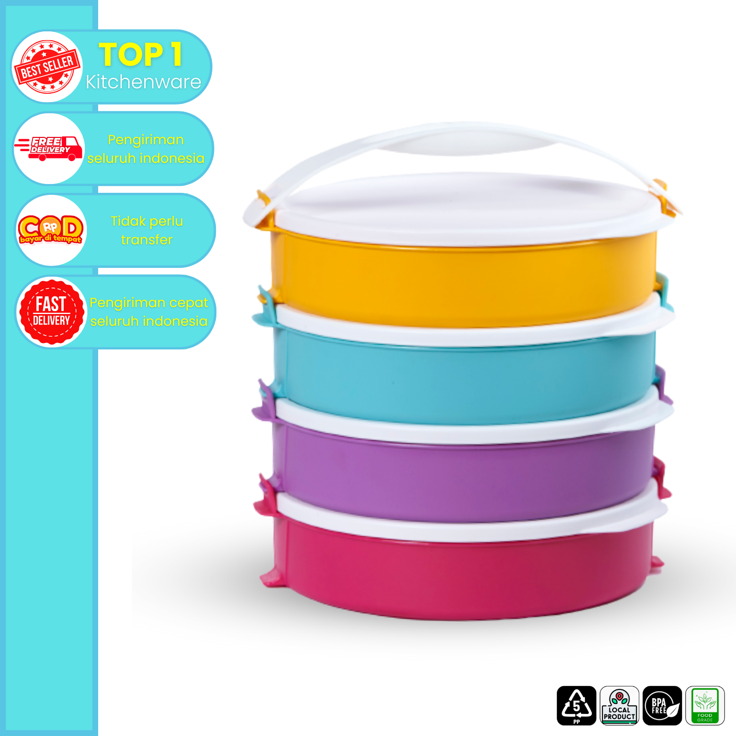 CPM Rantang Round Deluxe SS4 + 1 Sekat