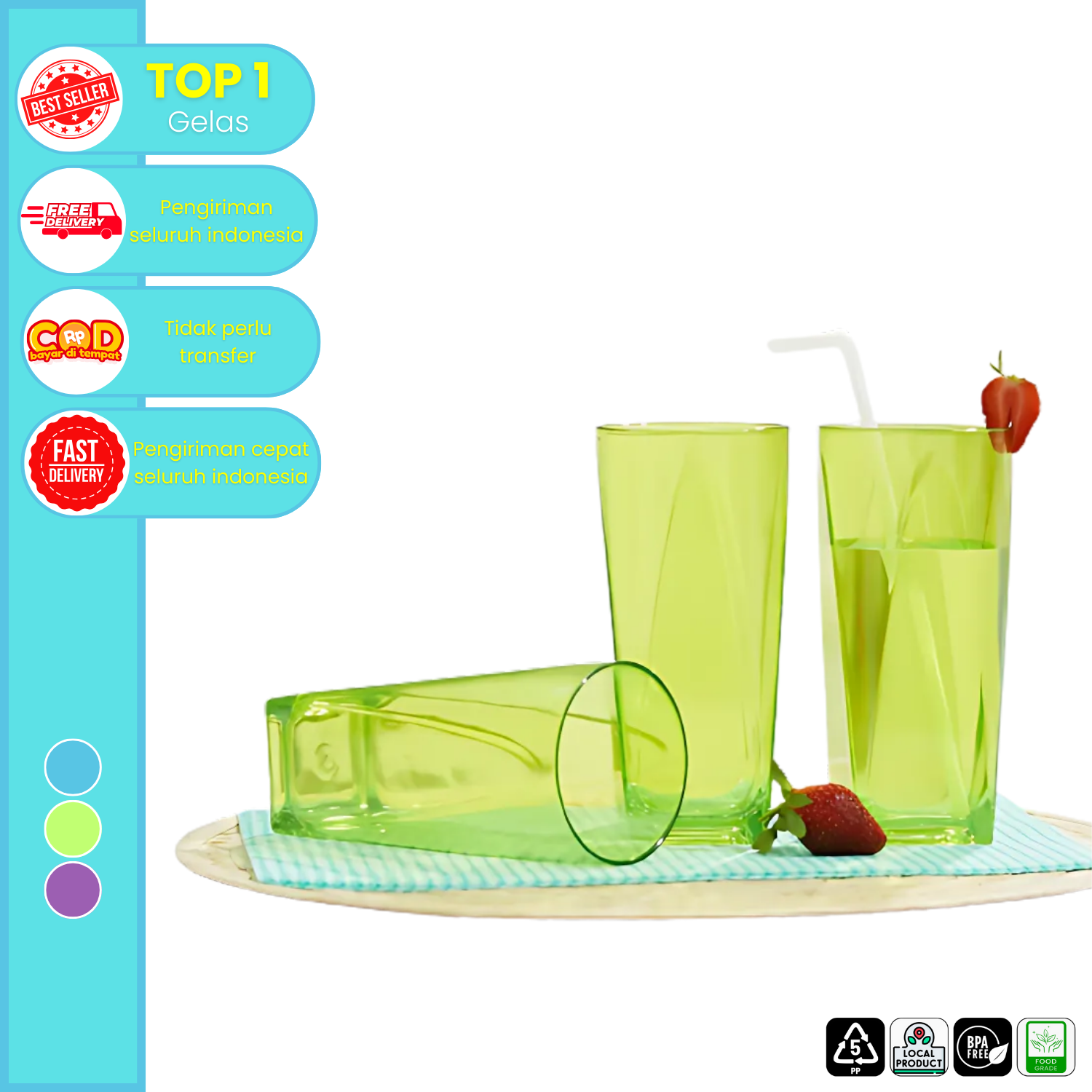  CPM Crystal Glass Set Of 3 Pcs/Gelas Plastik