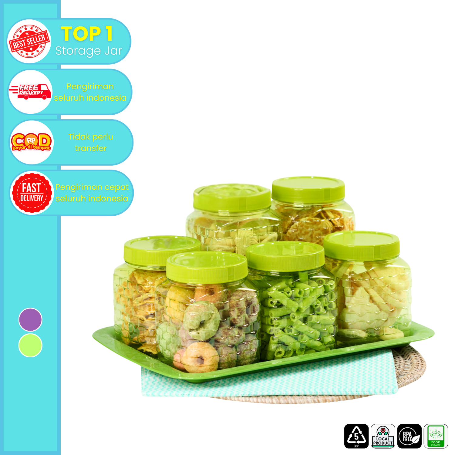 CPM Toples Araya Set Of 6 In 1 Free Nampan Hijau 