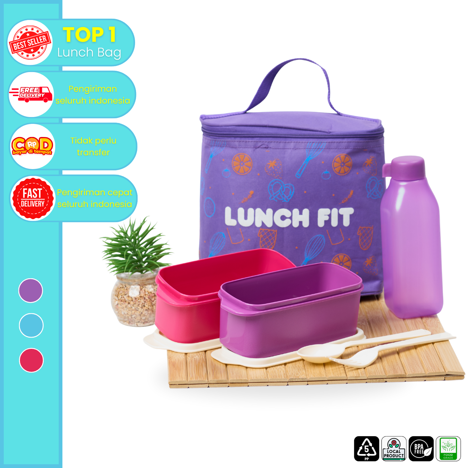 CPM Jennie Lunch Fit Lunch Bag Set Of 5 Pcs