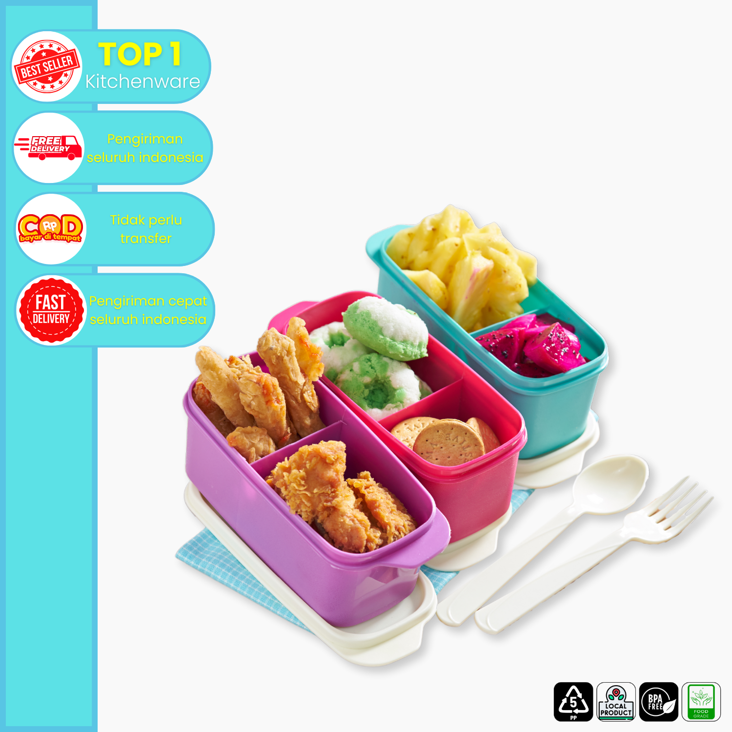 CPM Trio Jennie dengan Sekat Set Of 3 Pcs