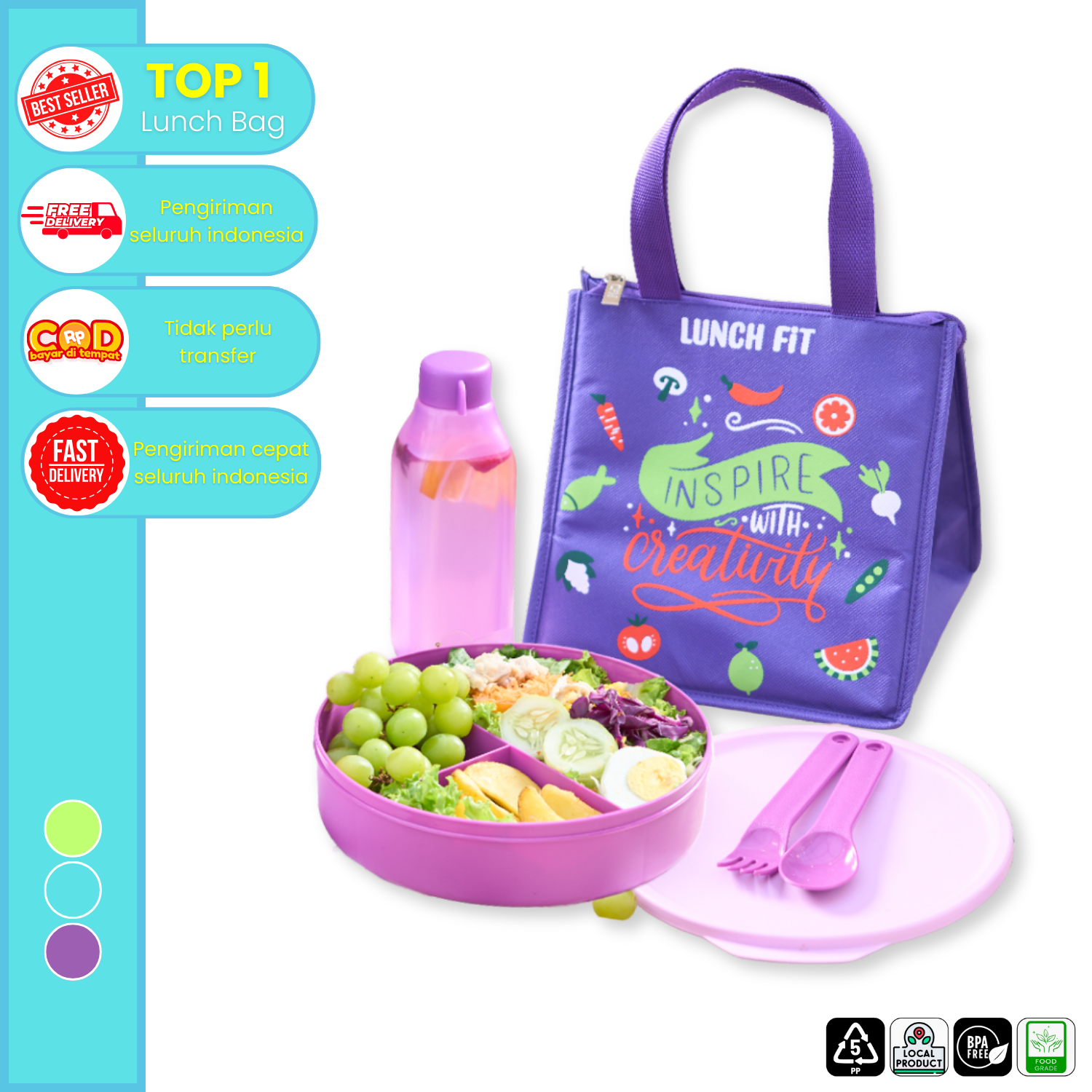 CPM Zarina Lunch Bag Set Of 4 Pcs / Tas Bekal Set