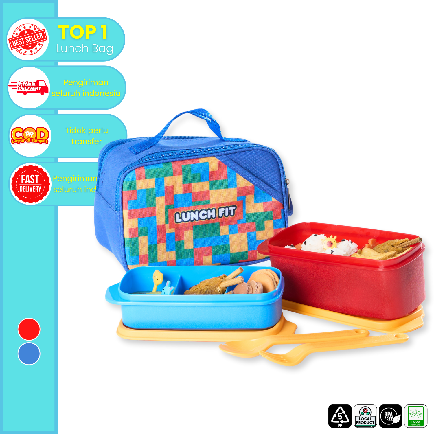 CPM Kenji Lunch Bag Set Of 4 Pcs /Kotak Bekal Set 