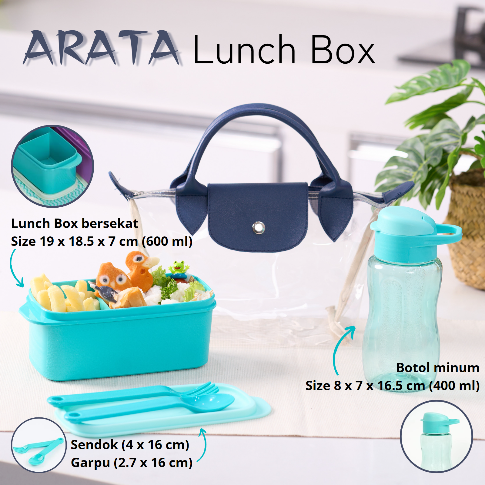 CPM Arata Lunch Bag Set Of 4 Pcs / Tas Bekal Makan Set