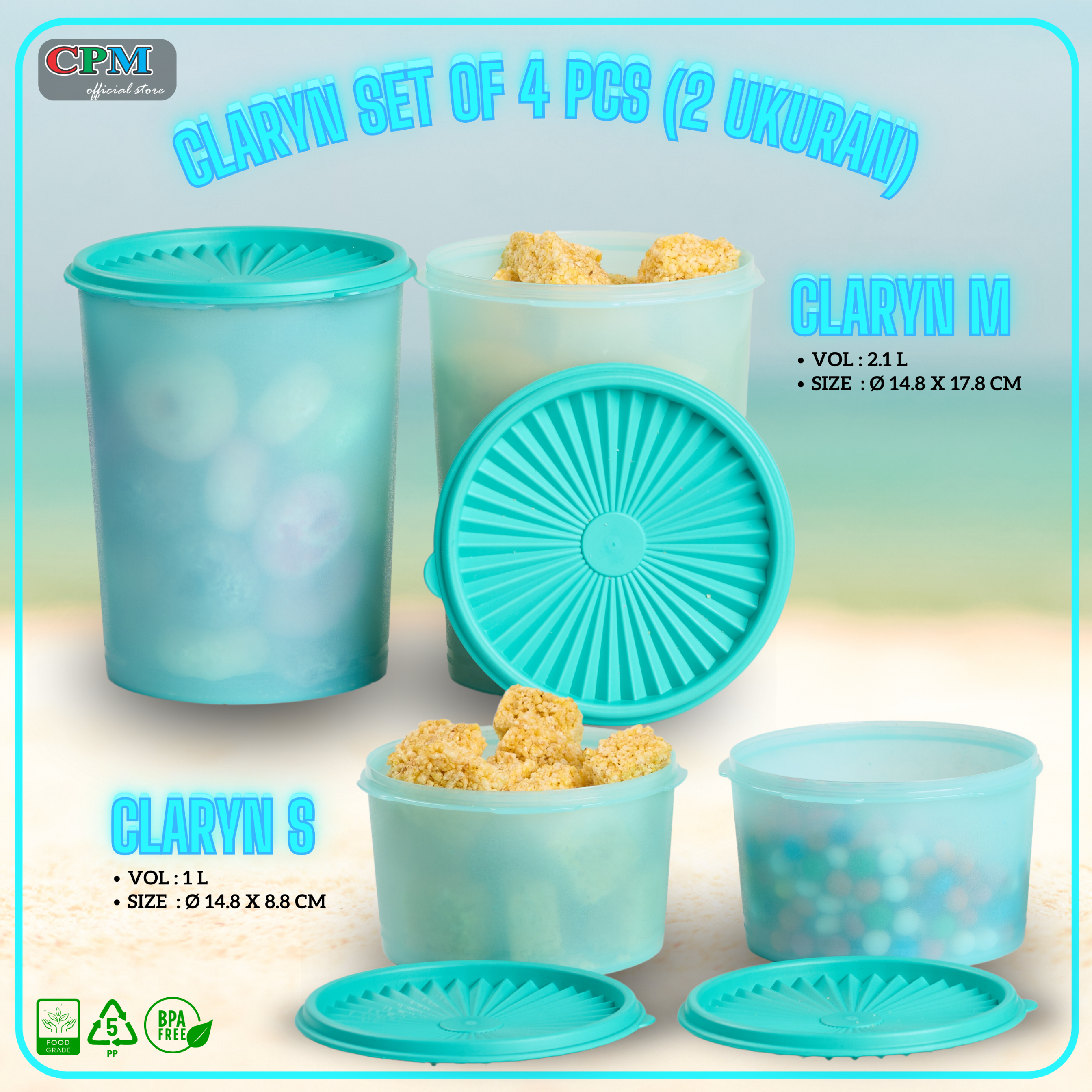 CPM Toples Claryn 2 Ukuran Set OF 4 Pcs ( Claryn m 2 + Claryn s 2)