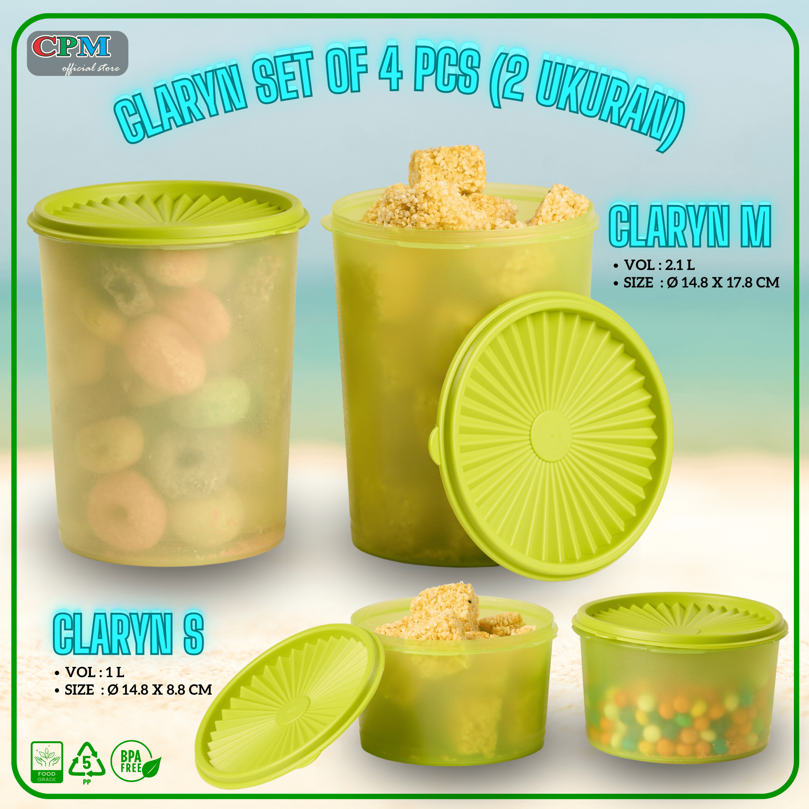 CPM Toples Claryn 2 Ukuran Set OF 4 Pcs ( Claryn m 2 + Claryn s 2)